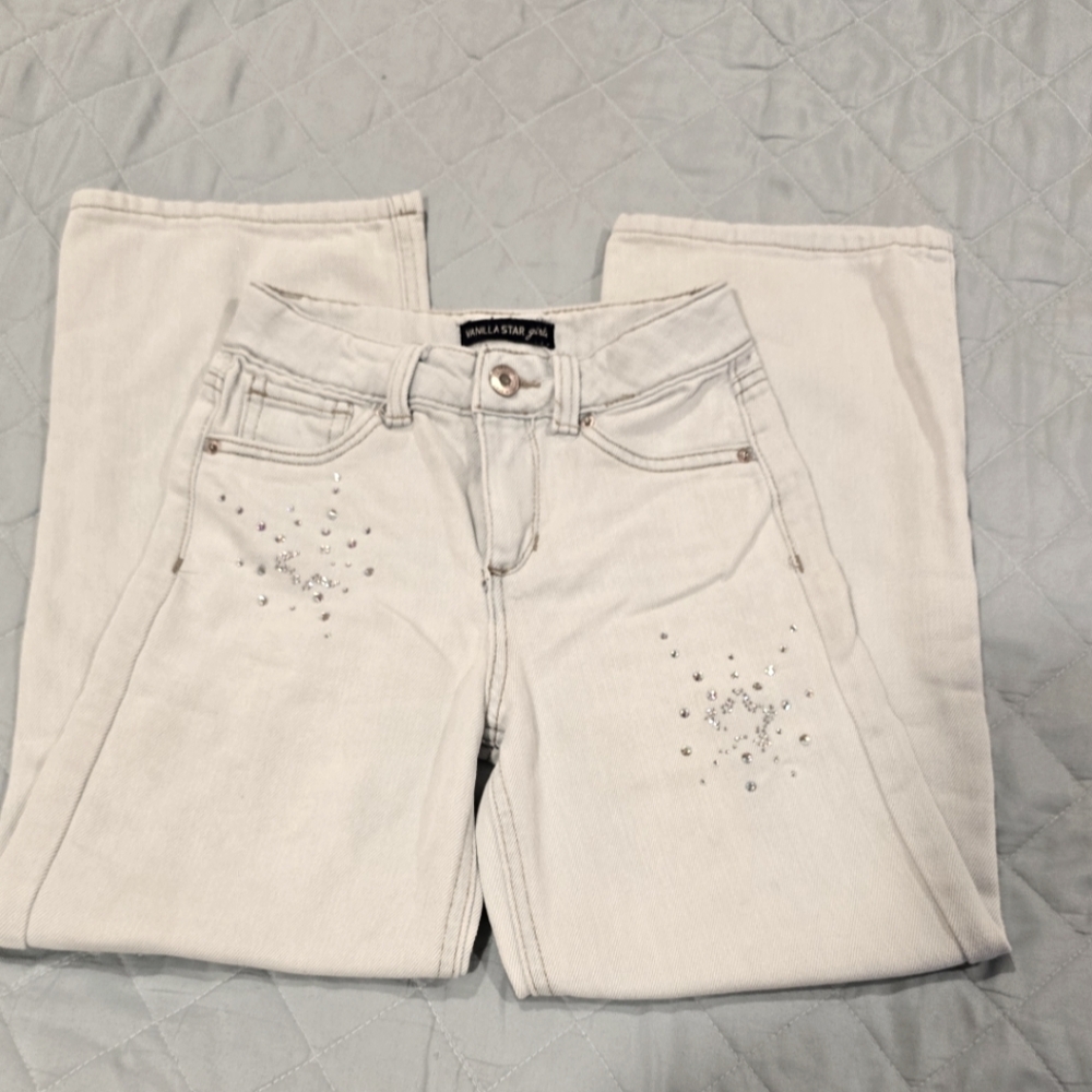 Vanilla Star Gray Rhinestone Embellished Jeans